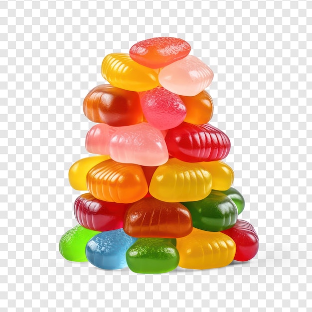 PSD des bonbons de gelée colorés sur fond transparent psd