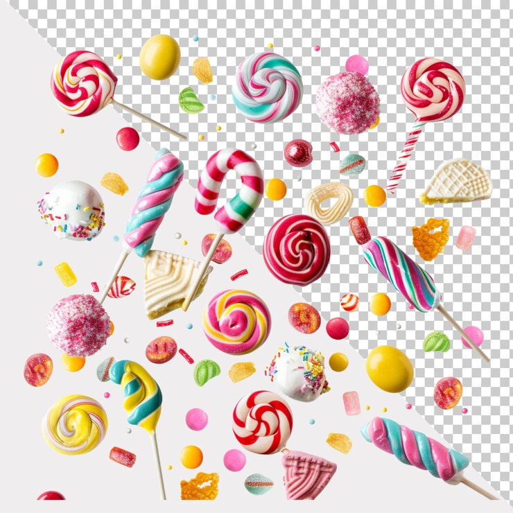 PSD bonbons isolés sur un fond transparent