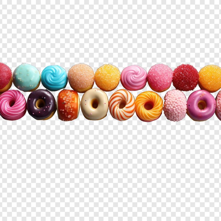 PSD des bonbons isolés de style png avec un fond blanc de dessin animé génératif ia