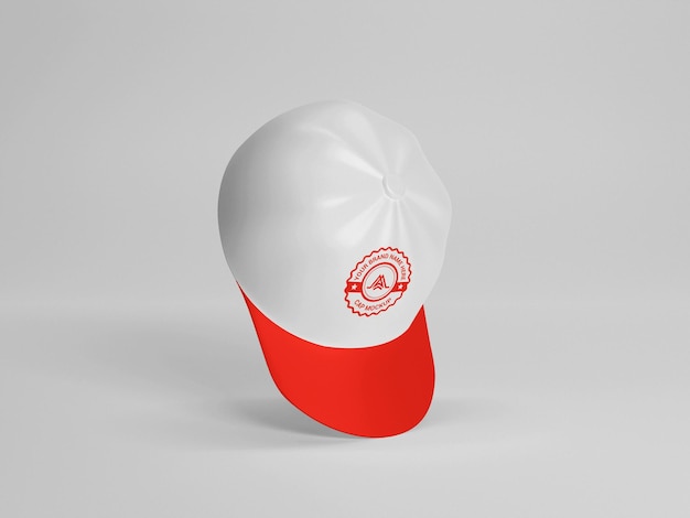 Boné 3D com maquete de logotipo