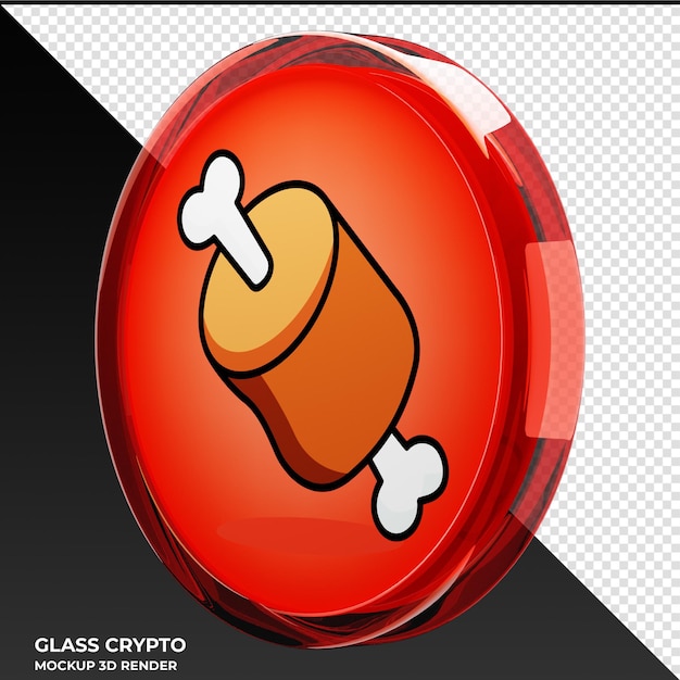 Bone Shibaswap Bone Glass Crypto Coin Illustration 3d