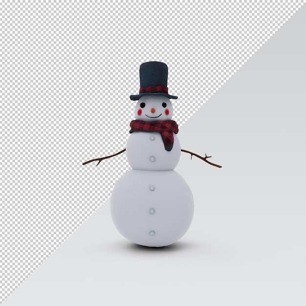 Boneco de neve com chapéu isolado