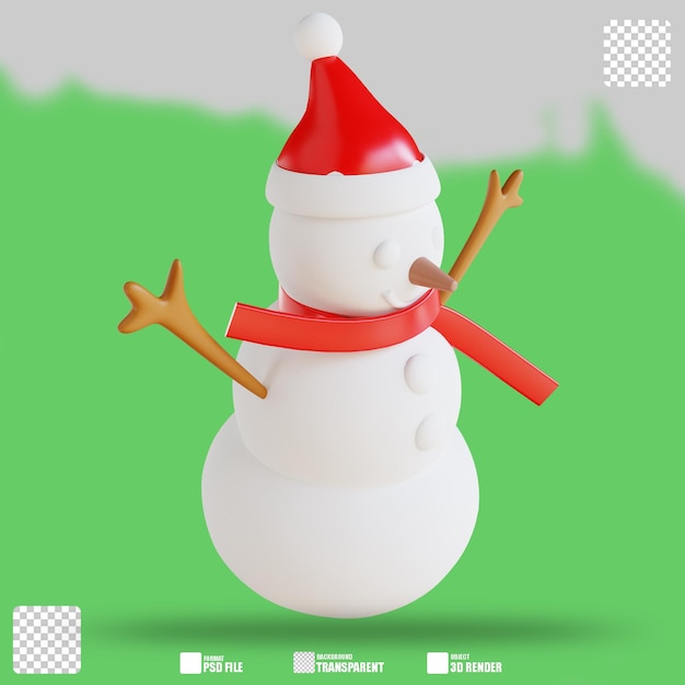 Boneco de neve de ilustração 3d