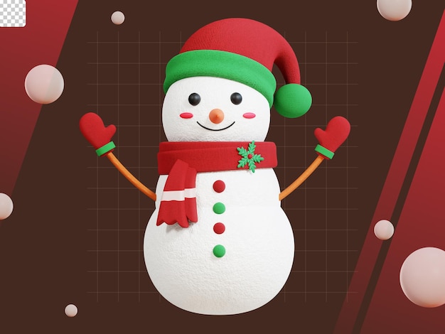 Boneco de neve do pacote de ícones de natal 3d