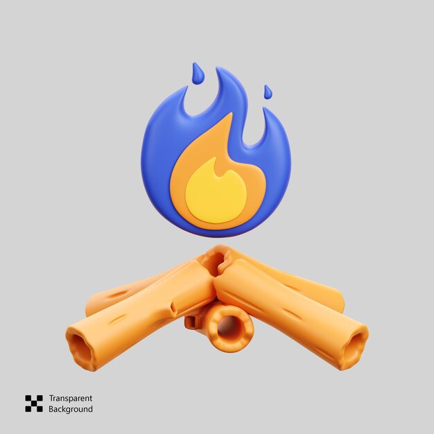 Bonfire 3d-ikonen-illustration