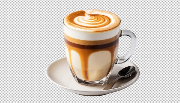 Le bonheur du macchiato au caramel riche et indulgent