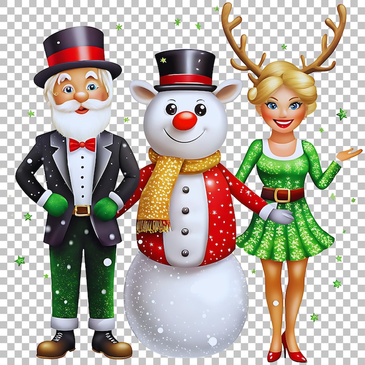 PSD un bonhomme de neige et un bon homme de neige avec un bonhomme en neige sur le devant