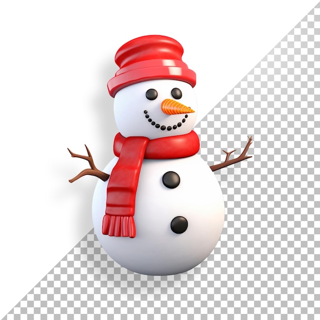 PSD le bonhomme de neige de noël en 3d