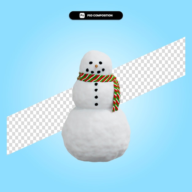 Bonhomme De Neige Noël Illustration De Rendu 3d Isolé