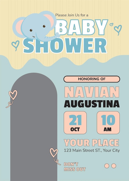Una bonita invitación para la fiesta del bebé.