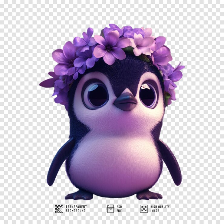 PSD bonito y esponjoso bebé pingüino imagen sin fondo calidad hd