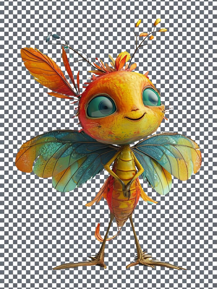 PSD el bonito hinojo flutter aislado sobre un fondo transparente
