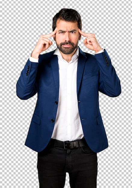 Bonito, homem, pensando