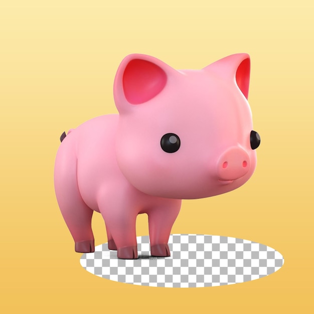 Bonito juguete de cerdito para niños adecuado para el diseño de elementos.