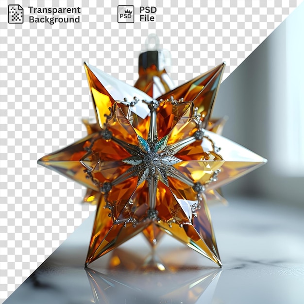 PSD bonito ornamento de estrella como objeto en una mesa