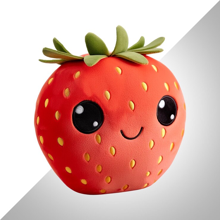 PSD bonito personaje de fruta juguete de peluche aislado en fondo transparentepsd