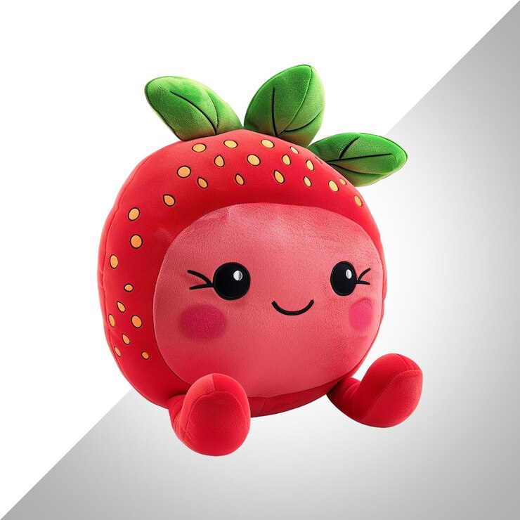 PSD bonito personaje de fruta juguete de peluche aislado en fondo transparentepsd