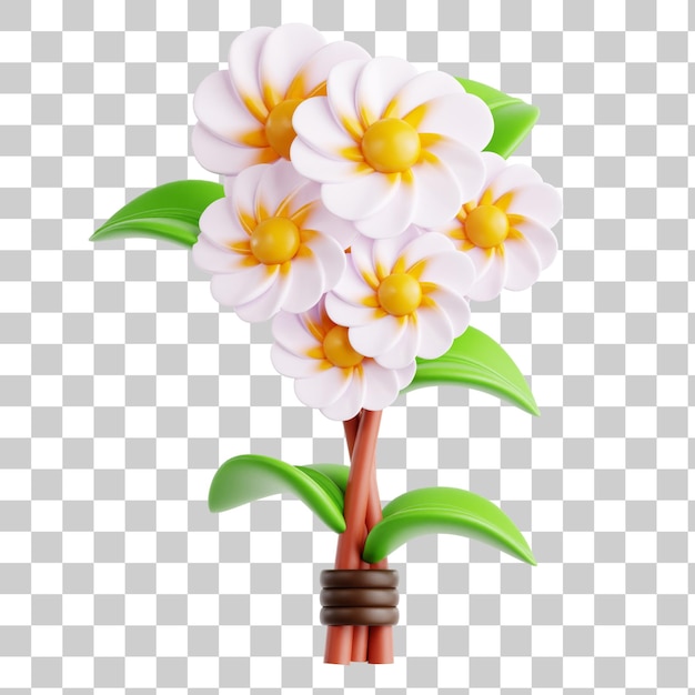 El bonito ramo de flores de dibujos animados