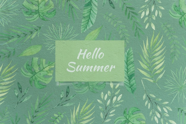 Bonjour maquette de carte d'été avec le concept de la nature