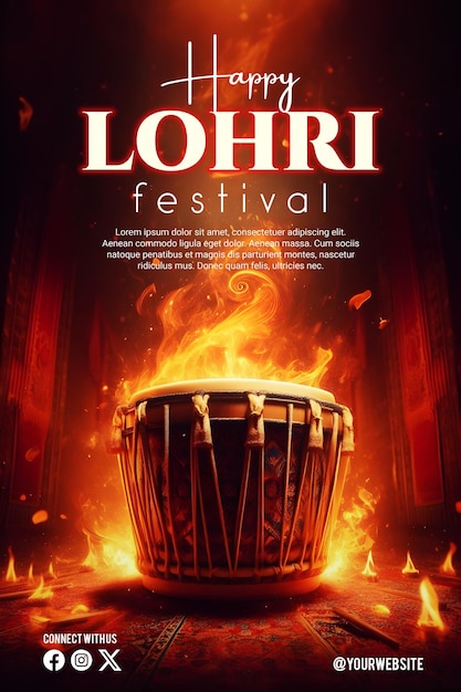 Bonne affiche de Lohri avec un bel arrière-plan