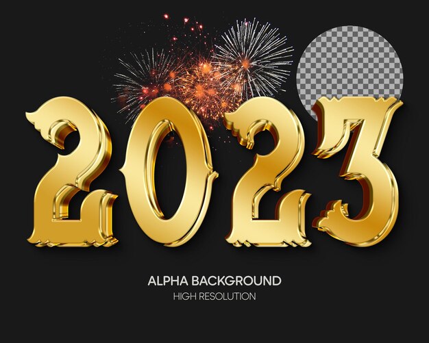 PSD bonne année 2023 effet de texte 3d