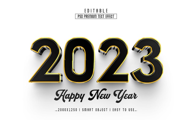 Bonne Année 2023 Effet De Texte Modifiable 3d Effet De Texte Premium Psd