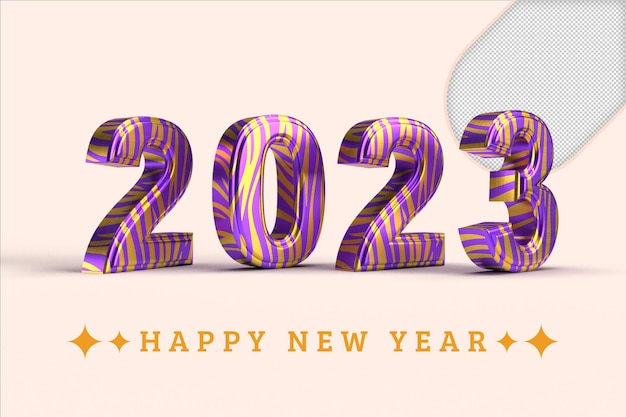 Bonne Année 2023 Golden 3d