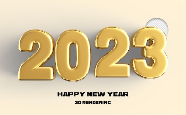 Bonne Année 2023 Numéro 2023 Bannière 3d Or