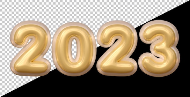 Bonne Année 2023 Numéro Avec Un Style Moderne 3d