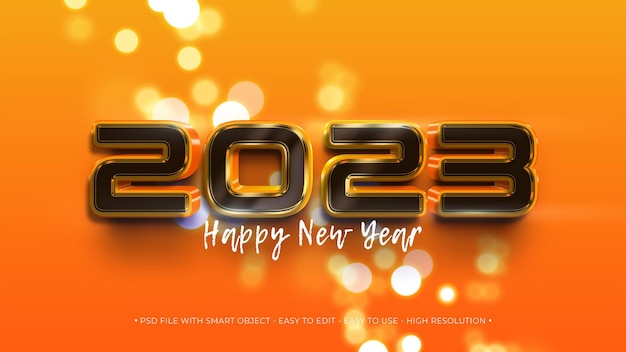 Bonne année 2023 avec un style de luxe à nombre modifiable