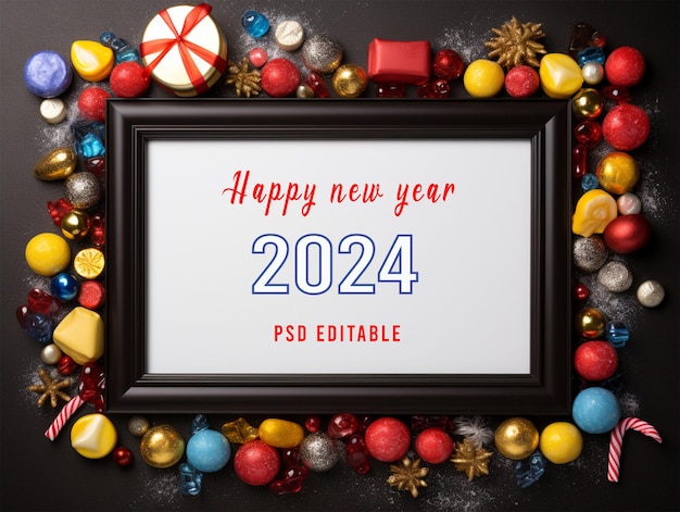 PSD bonne année 2024 arrière-plan