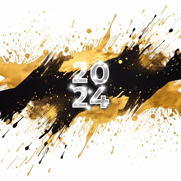 Bonne Année 2024 Fond Avec Splash PSD Premium