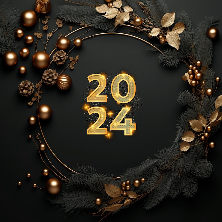 PSD bonne année 2024 modèle de fond de poste