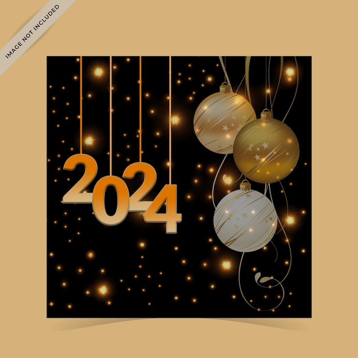 PSD bonne année 2024 modèle de médias sociaux