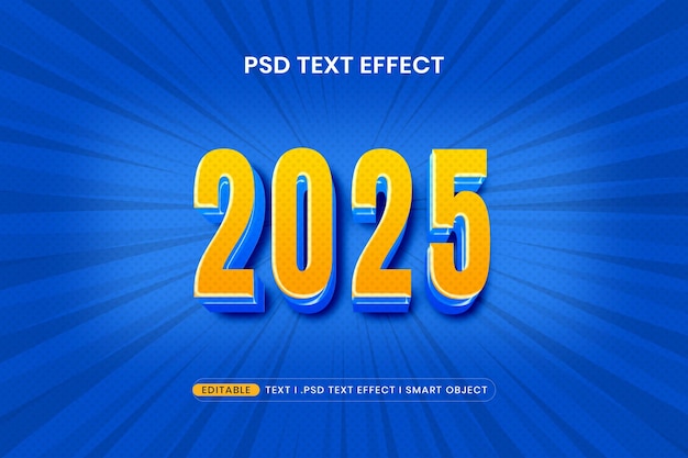 Bonne année 2025 effet de texte 3D modifiable