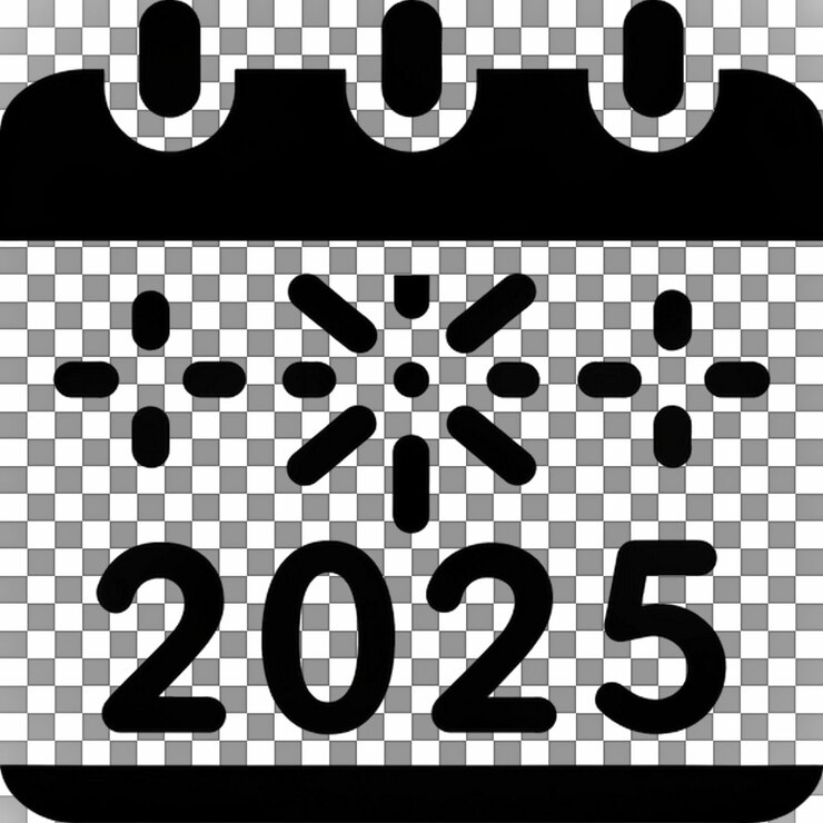 PSD bonne année 2025 étiquette