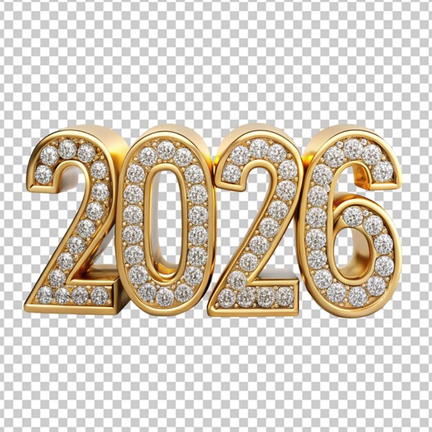 PSD bonne année 2026 faite de diamants d'or