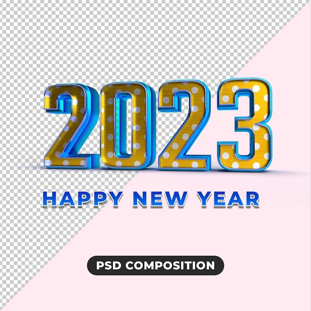 Bonne Année 3d 2023 Effet De Texte Or