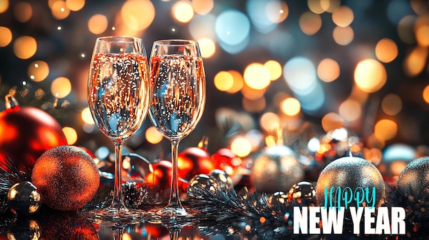 Bonne année, arrière-plan coloré