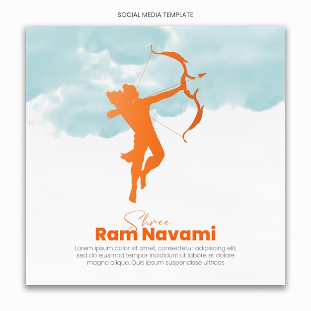 Bonne année à Ram Navami sur les réseaux sociaux pour Instagram Post Feed