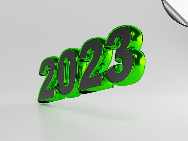 PSD bonne année texte 3d fond transparent