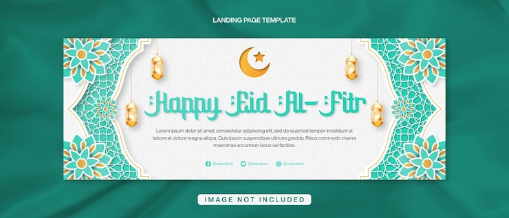 PSD bonne eid alfitr facebook cover banner modèle de conception pour la célébration du ramadan avec un mandala islamique