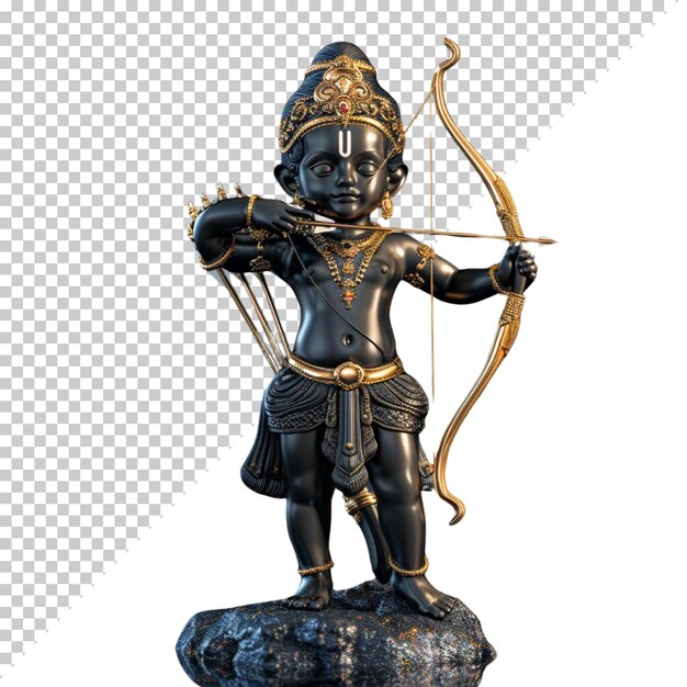 PSD bonne fête culturelle hindoue de ram navami souhaite une carte de célébration isolée sur un fond transparent