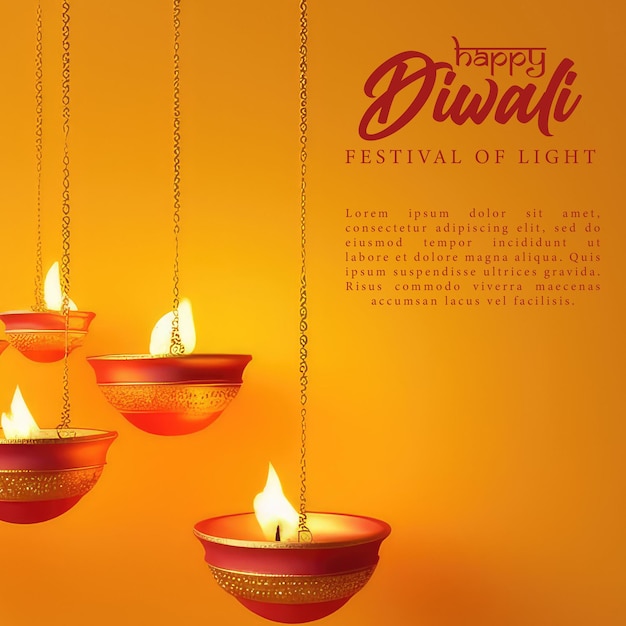 PSD bonne fête de diwali sur les réseaux sociaux