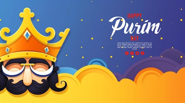 Bonne Fête Du Jour De Purim, Post Sur Les Réseaux Sociaux Ou Modèle De Bannière