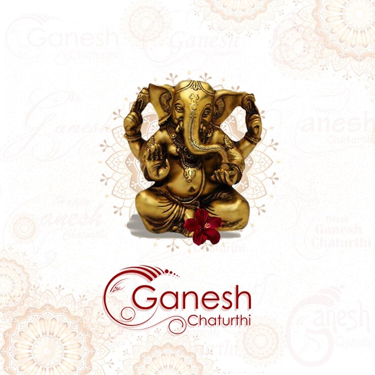 PSD bonne fête hindoue de ganesh chaturthi arrière-plan artistique