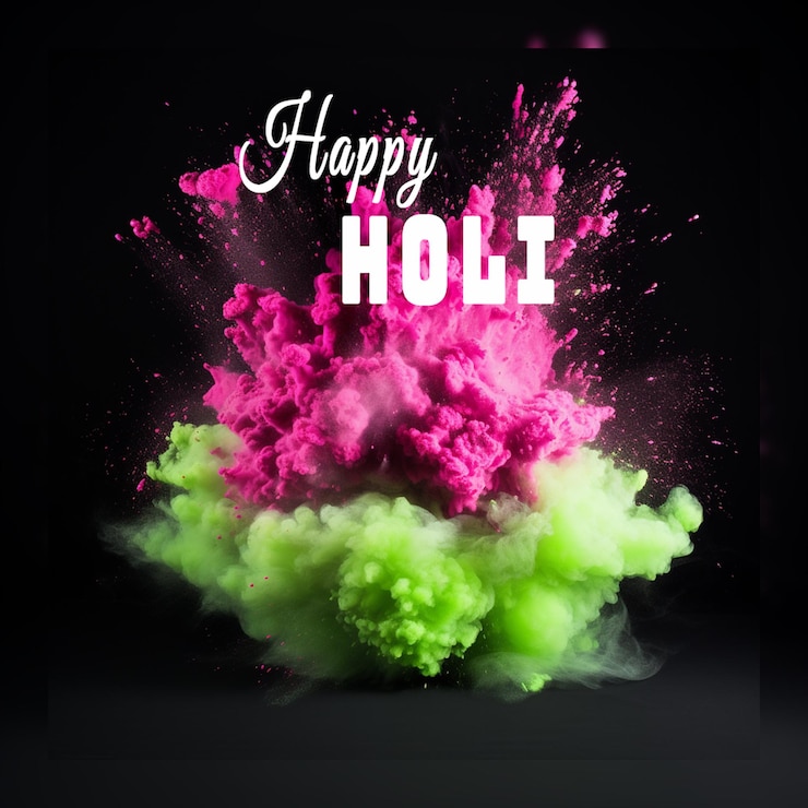 PSD bonne fête de l'holi, célébration du thème de la couverture de youtube