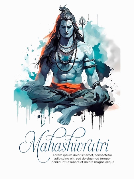 Bonne fête traditionnelle indienne de Maha Shivratri fond de carte de vœux