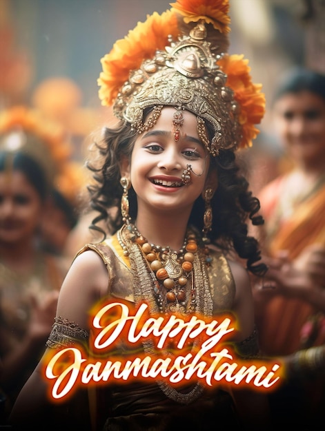 PSD bonne journée de janmashtami sur les réseaux sociaux.