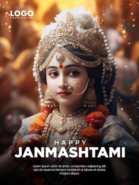 Bonne Journée De Janmashtami Salutation Design De Poste Sur Les Médias Sociaux